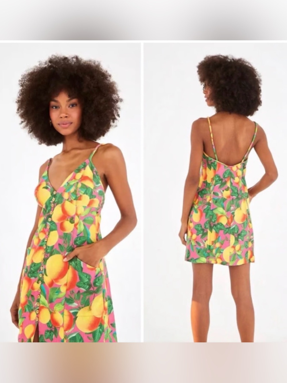 NWT ANTHROPOLOGIE FARM RIO PEACH SUNSET LINEN MINI DRESS LARGE